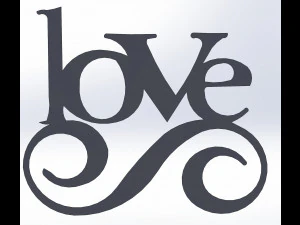 9 DXF file CNC 2 G-CODE Industrial Laser Cut Router Vinil LOVE AMORE Nr0697 3D Model