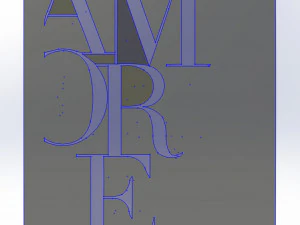 9 DXF file CNC 2 G-CODE Industrial Laser Cut Router Vinil LOVE AMORE Nr0697 3D Model