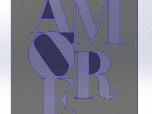 9 DXF file CNC 2 G-CODE Industrial Laser Cut Router Vinil LOVE AMORE Nr0697 Modello 3D