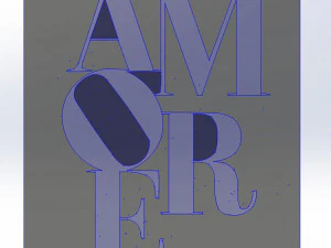9 DXF file CNC 2 G-CODE Industrial Laser Cut Router Vinil LOVE AMORE Nr0697 3D Model