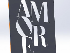 9 DXF file CNC 2 G-CODE Industrial Laser Cut Router Vinil LOVE AMORE Nr0697 Modello 3D