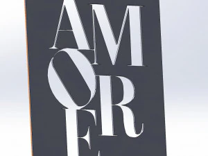 9 DXF file CNC 2 G-CODE Industrial Laser Cut Router Vinil LOVE AMORE Nr0697 3D Model