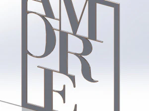 9 DXF file CNC 2 G-CODE Industrial Laser Cut Router Vinil LOVE AMORE Nr0697 3D Model