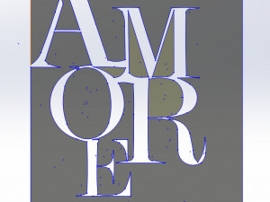 9 DXF file CNC 2 G-CODE Industrial Laser Cut Router Vinil LOVE AMORE Nr0697 Modello 3D