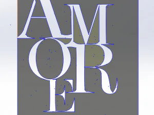9 DXF file CNC 2 G-CODE Industrial Laser Cut Router Vinil LOVE AMORE Nr0697 3D Model