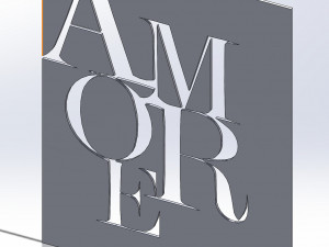 9 DXF file CNC 2 G-CODE Industrial Laser Cut Router Vinil LOVE AMORE Nr0697 Modello 3D