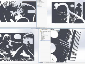 5 DXF File CNC g-code Industrial Laser Cut DECORATIVE PANEL WALL ART Nr0700 3D Model