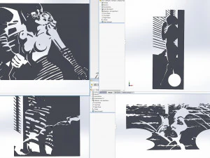 5 DXF File CNC g-code Industrial Laser Cut DECORATIVE PANEL WALL ART Nr0700 3D Model