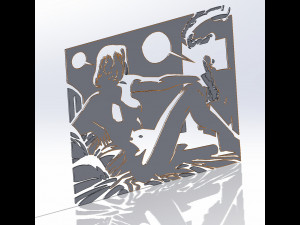 5 DXF File CNC g-code Industrial Laser Cut DECORATIVE PANEL WALL ART Nr0700 3D-Modell
