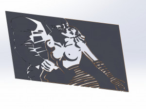 5 DXF File CNC g-code Industrial Laser Cut DECORATIVE PANEL WALL ART Nr0700 3D-Modell