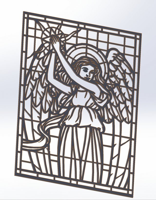 8 DXF File CNC g-code Industrial Laser Cut ANGEL Nr1 decorative PANEL Nr0710 3D-Modell .c4d .max .obj .3ds .fbx .stl .blend 