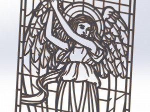 8 DXF File CNC g-code Industrial Laser Cut ANGEL Nr1 decorative PANEL Nr0710 3D Model
