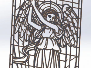 8 DXF ファイル CNC G コード工業用レーザー カット ANGEL Nr1 装飾パネル Nr0710 3Dモデル