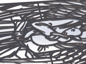 8 DXF File CNC g-code Industrial Laser Cut ANGEL Nr1 decorative PANEL Nr0710 3D-Modell