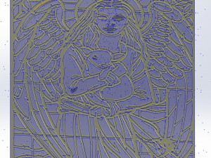 8 DXF File CNC g-code Industrial Laser Cut ANGEL Nr1 decorative PANEL Nr0710 3D-Modell