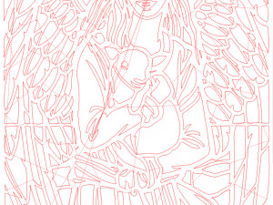8 DXF File CNC g-code Industrial Laser Cut ANGEL Nr1 decorative PANEL Nr0710 3D-Modell