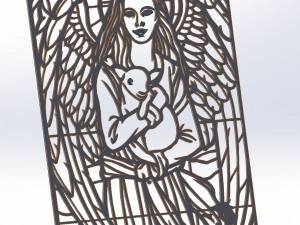 8 DXF File CNC g-code Industrial Laser Cut ANGEL Nr1 decorative PANEL Nr0710 3D-Modell