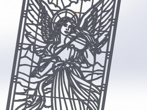 8 DXF File CNC g-code Industrial Laser Cut ANGEL Nr1 decorative PANEL Nr0710 3D-Modell