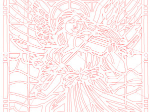 8 DXF File CNC g-code Industrial Laser Cut ANGEL Nr1 decorative PANEL Nr0710 3D-Modell