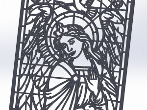 8 DXF File CNC g-code Industrial Laser Cut ANGEL Nr1 decorative PANEL Nr0710 3D-Modell
