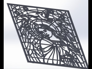 8 DXF File CNC g-code Industrial Laser Cut ANGEL Nr1 decorative PANEL Nr0710 3D-Modell