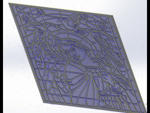 8 DXF File CNC g-code Industrial Laser Cut ANGEL Nr1 decorative PANEL Nr0710 3D-Modell