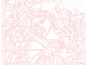 8 DXF File CNC g-code Industrial Laser Cut ANGEL Nr1 decorative PANEL Nr0710 3D-Modell