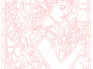 8 DXF File CNC g-code Industrial Laser Cut ANGEL Nr1 decorative PANEL Nr0710 3D-Modell