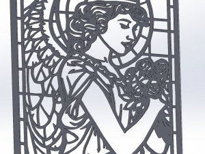 8 DXF File CNC g-code Industrial Laser Cut ANGEL Nr1 decorative PANEL Nr0710 3D-Modell