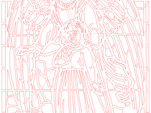 8 DXF File CNC g-code Industrial Laser Cut ANGEL Nr1 decorative PANEL Nr0710 3D-Modell