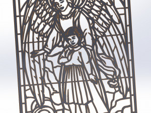 8 DXF File CNC g-code Industrial Laser Cut ANGEL Nr1 decorative PANEL Nr0710 3D-Modell