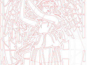 8 DXF File CNC g-code Industrial Laser Cut ANGEL Nr1 decorative PANEL Nr0710 3D-Modell