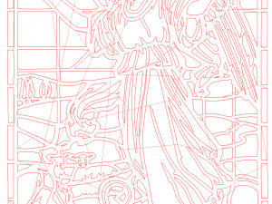 8 DXF File CNC g-code Industrial Laser Cut ANGEL Nr1 decorative PANEL Nr0710 3D-Modell