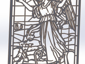 8 DXF File CNC g-code Industrial Laser Cut ANGEL Nr1 decorative PANEL Nr0710 3D-Modell