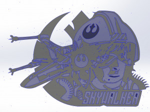 24 DXF File CNC g-code Industrial Laser Cut Star Wars Vector DXF Router Nr0750 3D Модель