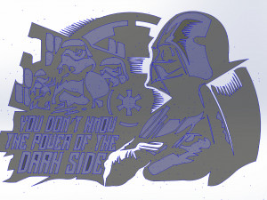 24 DXF File CNC g-code Industrial Laser Cut Star Wars Vector DXF Router Nr0750 3D Модель