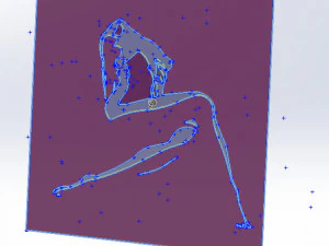 15 DXF file CNC 2 G-CODE IndLaser Cut router plasma water WOMEN PANEL Nr0912 3D Model