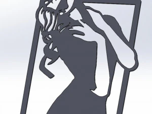 15 DXF file CNC 2 G-CODE IndLaser Cut router plasma water WOMEN PANEL Nr0912 3D Model