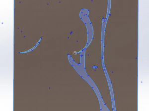 15 DXF file CNC 2 G-CODE IndLaser Cut router plasma water WOMEN PANEL Nr0912 3D Model
