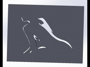 15 DXF file CNC 2 G-CODE IndLaser Cut router plasma water WOMEN PANEL Nr0912 Model 3D