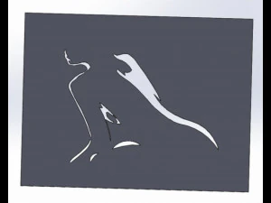 15 DXF file CNC 2 G-CODE IndLaser Cut router plasma water WOMEN PANEL Nr0912 3D Model