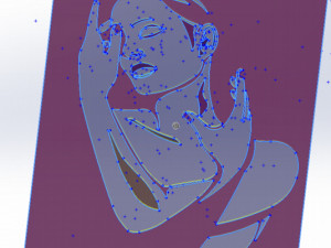 15 DXF file CNC 2 G-CODE IndLaser Cut router plasma water WOMEN PANEL Nr0912 Model 3D