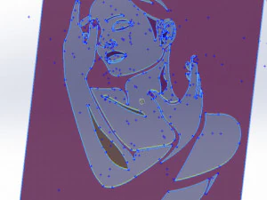 15 DXF file CNC 2 G-CODE IndLaser Cut router plasma water WOMEN PANEL Nr0912 3D Model