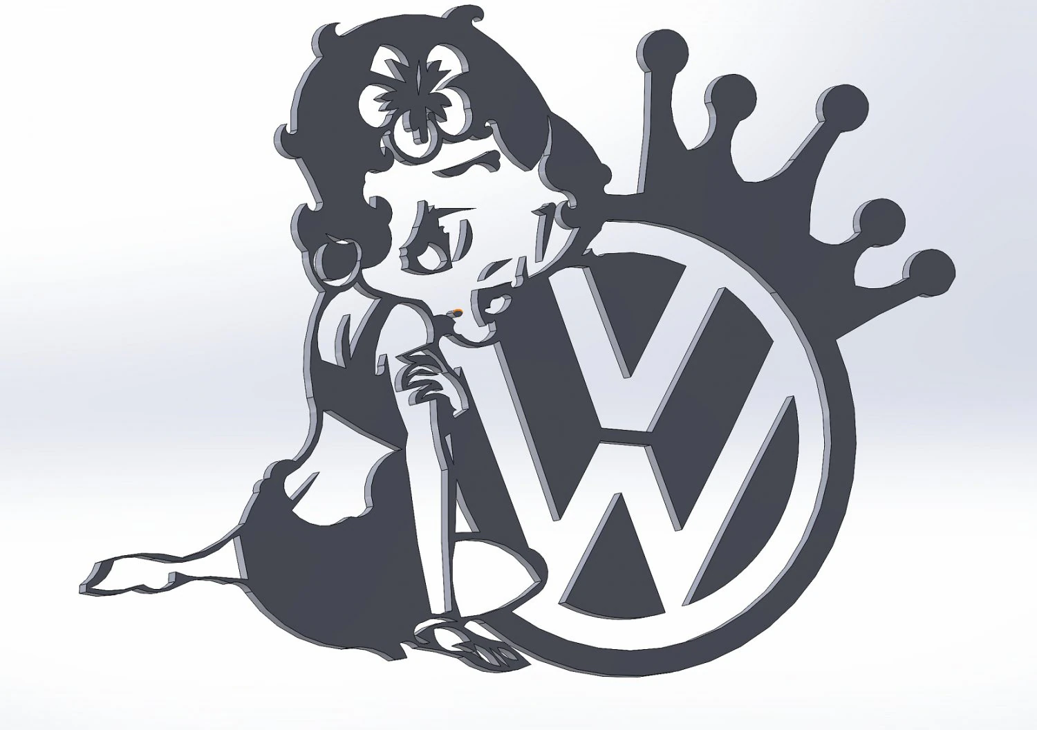 16 DXF FILE Wolkswagen Logos Industrial Laser Cut Router Vinil LOVE Nr0950 3D Model .c4d .max .obj .3ds .fbx .stl .blend 