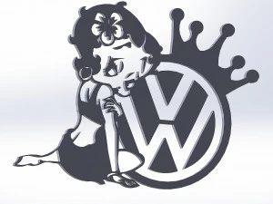 16 DXF ファイル ウォルクスワーゲン ロゴ 産業用レーザー カット ルーター ビニール LOVE Nr0950 3Dモデル