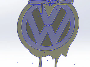 16 DXF FILE Wolkswagen Logos Industrial Laser Cut Router Vinil LOVE Nr0950 3D Model