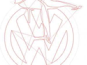 16 DXF FILE Wolkswagen Logos Industrial Laser Cut Router Vinil LOVE Nr0950 3D Model