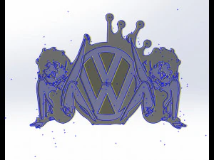 16 DXF FILE Wolkswagen Logos Industrial Laser Cut Router Vinil LOVE Nr0950 3D Model