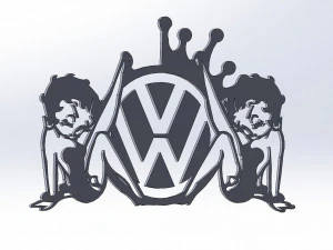 16 DXF FILE Wolkswagen Logos Industrial Laser Cut Router Vinil LOVE Nr0950 3D Model