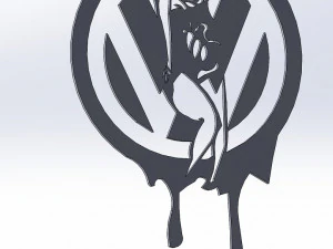 16 DXF FILE Wolkswagen Logos Industrial Laser Cut Router Vinil LOVE Nr0950 3D Model